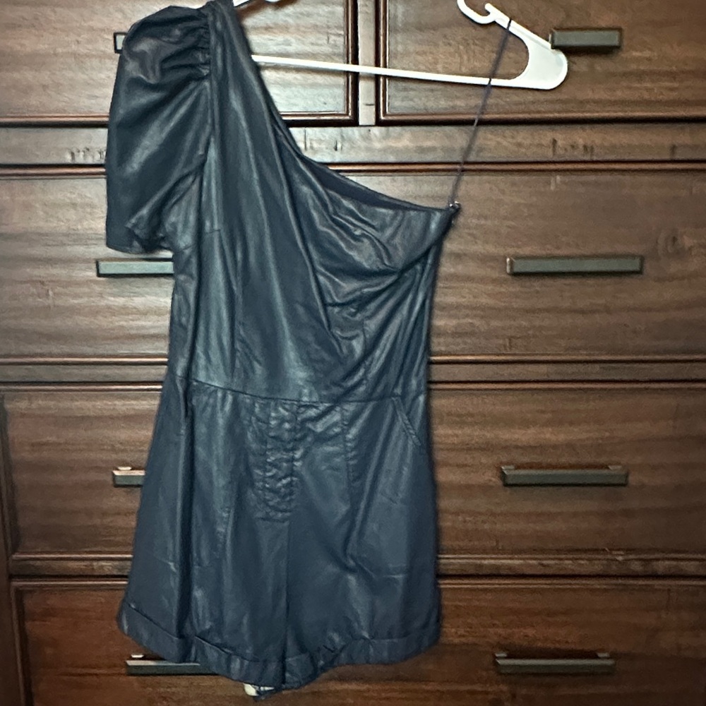 TCEC Midnight Blue One-Shoulder Romper